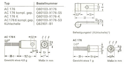 دیتاشیت ترانزیستور AC176 Transistor datasheet