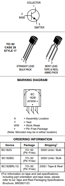 دیتاشیت ترانزیستور BC182 Transistor datasheet