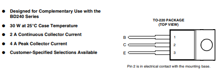 دیتاشیت ترانزیستور BD240 Transistor datasheet