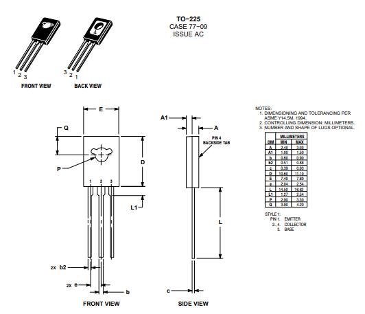 دیتاشیت ترانزیستور BD237 Transistor datasheet