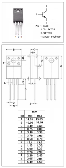 دیتاشیت ترانزیستور C3852 Transistor datasheet