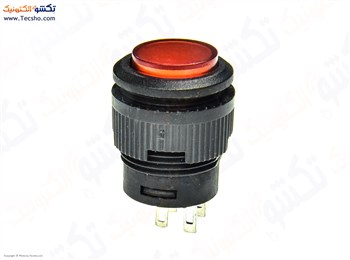 کلید فشاری چراغ دار قرمز قطر 16MM