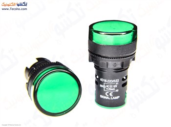 چراغ سیگنال گرد تابلویی سبز 12V DC