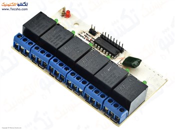 ماژول رله 24 ولت 10 آمپر 6 کانال