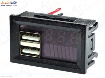 ماژول نمایشگر شارژ باتری روپنلی 12V با دو خروجی USB