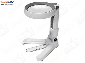 ذره بین حرفه ای تاشو رومیزی و دستی چراغ دار DH75SC